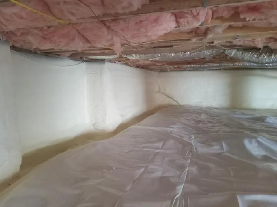 Crawl space encapsulation with closed-cell spray foam for Spray Foam Roofing in Rapho