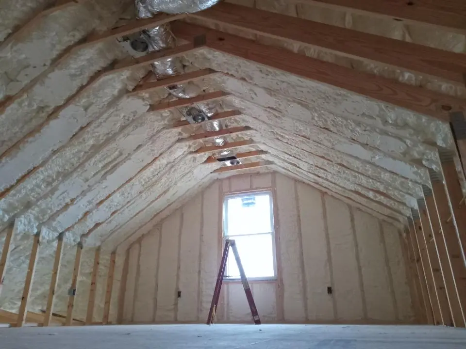 Spray foam roofing application for Crawl Space Insulation project in Rapho